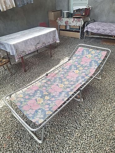 giris qapi: Metall karkaslı qatlanan şezlonq/çarpayı - Material: möhkəm metal — 7