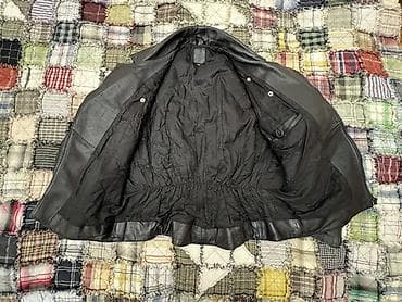 Dəbilqə düyməli motosiklet üslublu qara dəri gödəkçə. Razmer M,L, XL — 5