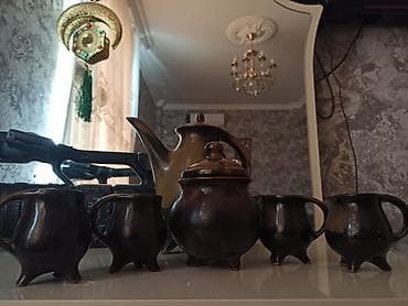 keramik: Çay dəsti, rəng - Qəhvəyi, Keramika — 2