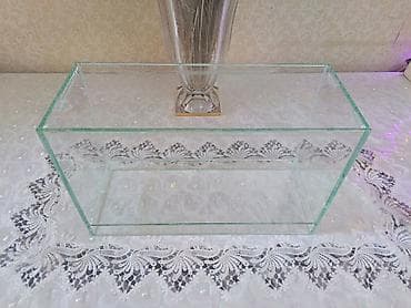 Şüşə akvarium en - 16sm uzun - 40sm hündür - 25sm - Material: şəffaf — 1