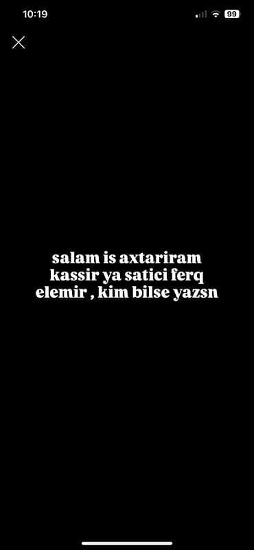 Kassir, Kişi, 22 yaş, 1-2 illik təcrübə lalafo.az -da Kassir, Kişi, 22 yaş, 1-2 illik təcrübə