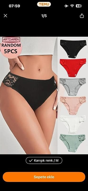 qadın tumuşları: 1əd 2azn 1cüt 3azn Qadın alt paltarı setləri – qarışıq rənglər, çoxlu — 1