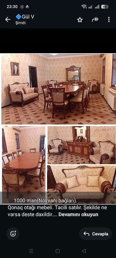 ✔️1000 man(Novxanı bağları). Qonaq otağı mebeli. Təcili satılır