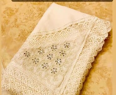 брендовое постельное белье оптом: Новый цвет - Белый Скатерть, Платная доставка — 1