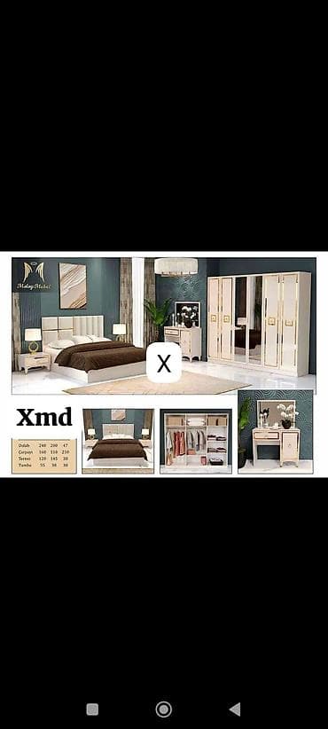 termo ucuz: Yataq otağı mebel dəsti – XMD modeli Dəst tərkibi: - Dolab: 240 × 200 — 1