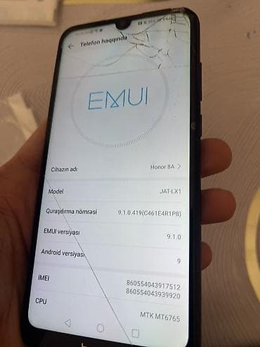 kitay telefonlari: Honor 8A Pro, 32 GB, rəng - Göy, Sensor, Barmaq izi, İki sim kartlı — 6