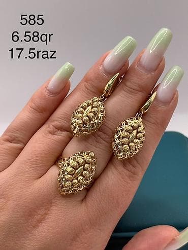rus qızılı: Üzük, Sarı qızıl, 585 Əyar, Qaşsız — 7