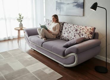 фабричная мебель: Диван, Б/у, Нераскладной, Ткань — 1