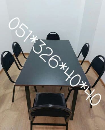 kreditlə masa dəsdi: Qonaq otağı üçün, Yeni, Dördbucaq masa, 4 stul — 2