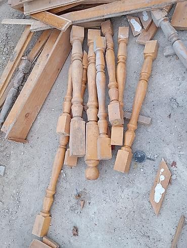 bayraq dirəyi: Taxtadan hazırlanmış mebel hissələri və dekorativ ayaqlar dəsti — 4