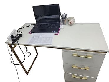 reseption masasi: Düz masa, Stulsuz, Polkasız, Siyirməli, Metal — 1