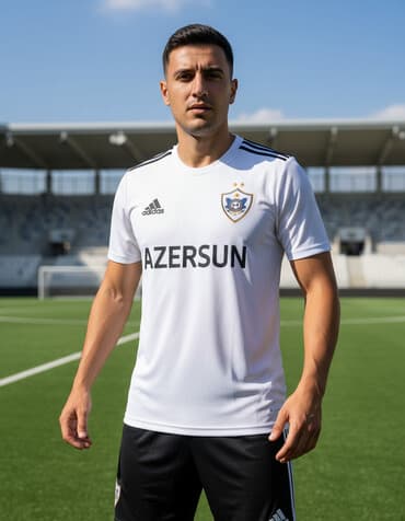 futbol koynəyi: Məhsul: Qarabağ FK futbol köynəyi - Rəng: ağ - Brend loqosu: Adidas — 1