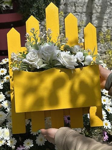 dekor guldan: Divar üçün dekorativ taxta güldan (askılı) - Material: bərk ağacdan — 5