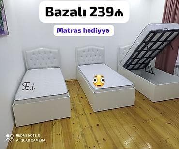 mini divanlar: Bazalı tək nəfərlik çarpayı - Aşağı hissəsi bazalı model: qaldırılan — 1