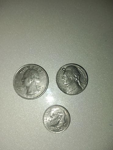 dəmir pul: ABŞ xırda pul kolleksiyası – 3 ədəd sikkə - 1x Washington Quarter (25 — 2