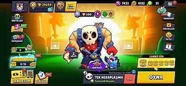 bujuteriyalar: Brawl Stars hesabı - Kupa: 24,644 - Savaşçılar: 71/105 açıq - Güc — 1
