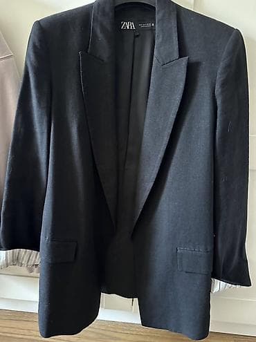 ZARA qadın blezeri – kETAN.Oversize model - Rəng: qara - Kəsim — 3