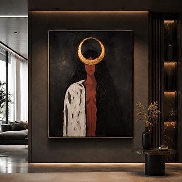 ordek şekli: Orijinal əl işi. 80×90 sm. Kətan üzərində akril və yağlı boya — 2