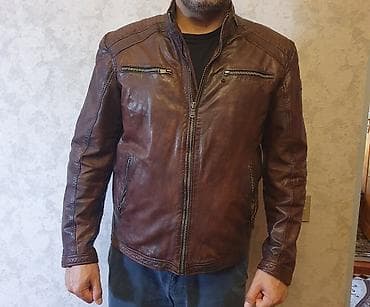 dəri kurtka kişi: Kişi dəridən gödəkçə,fevral ayi Almaniyada alinib - Material: təbii — 10