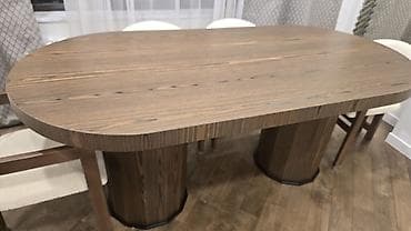 Mətbəx üçün, Açılmayan, Oval masa, 6 stul