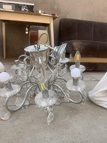 stol lampaları: Çılçıraq, 5 lampa, Şüşə — 1