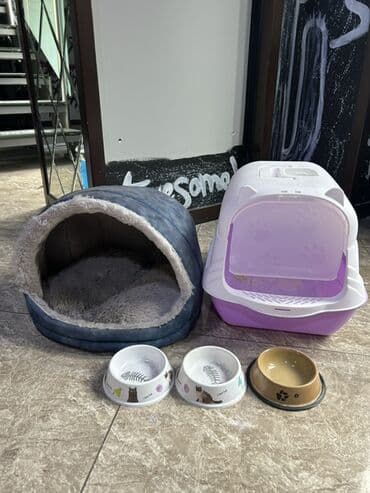 Gəmiricilər: Pişik aksesuarları dəsti - Qapalı pişik evi: Yumşaq, içi tüklü/quzu — 1