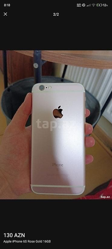 ipod nano: IPhone 6s, 16 GB, Rose Gold, Barmaq izi — 2