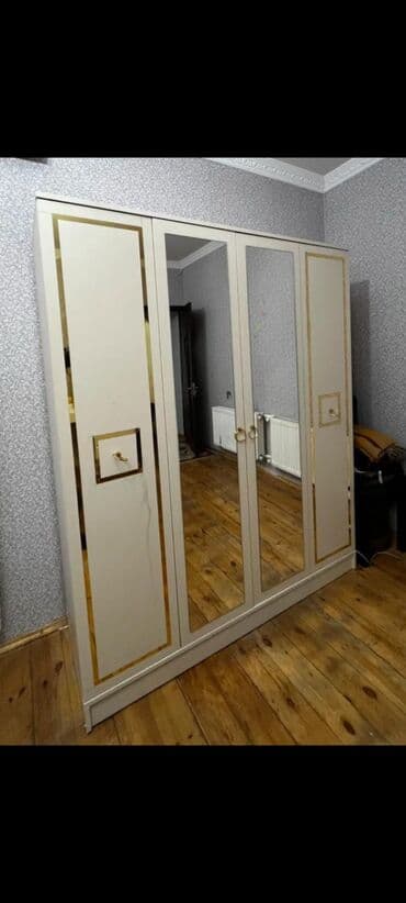 шкаф купе с подсветкой: Kupe, 4 qapılı Düz dolab, Qarderob, paltar dolabı, Azərbaycan — 4