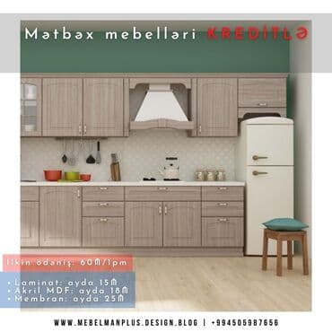 dekor qrup: Sifarişlə mətbəx dəsti, MDF, Kredit var, Pulsuz çatdırılma — 29