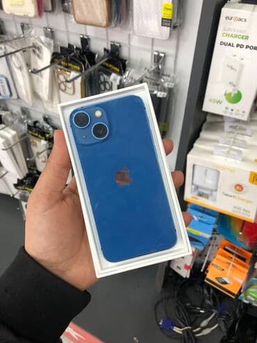 Apple iPhone: IPhone 13 mini, 256 GB, Pacific Blue, Simsiz şarj, Face ID, Sənədlərlə