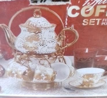 Столовые приборы: Кофейный набор, цвет - Белый, Фарфор, Hisar, 6 персон, Бельгия — 1