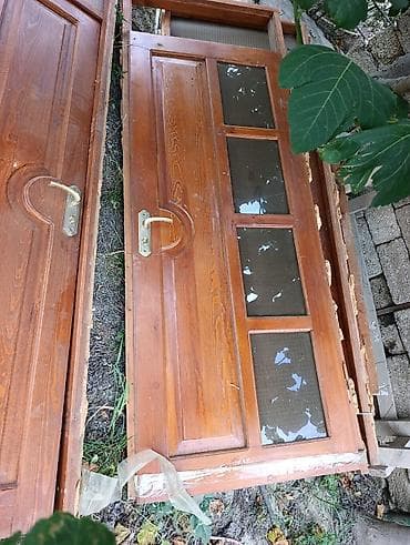 Taxta giriş/qapı dəsti - Material: təbii ağac (şam tonunda — 2