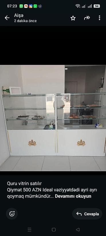 xurustal stekanlar: Quru vitrin satılır Qiymət 500 AZN Ideal vəziyyətdədi ayri ayrı — 1