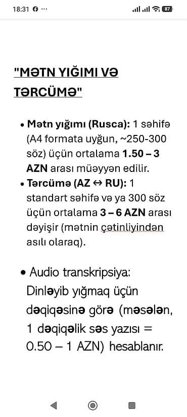 Tərcüməçi, 1-2 illik təcrübə, Rus dili lalafo.az -da Tərcüməçi, 1-2 illik təcrübə, Rus dili