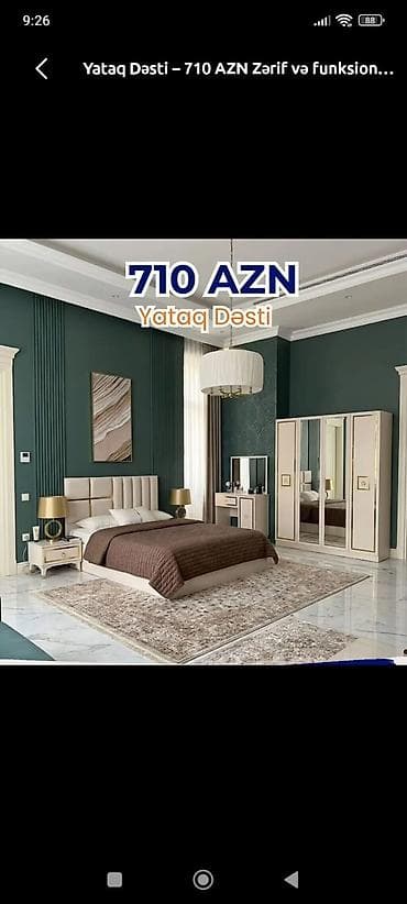 qapi dekoru: Yataq Dəsti – 710 AZN Zərif və funksional dizayna malik tam komplekt — 1