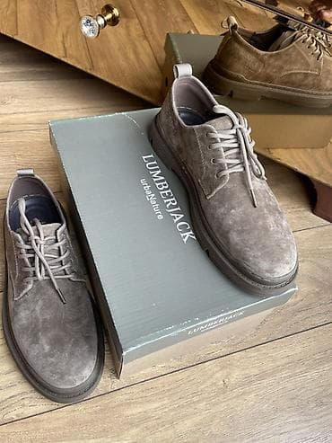 Туфли: Kişi ayaqqabısı – süet/velür üst material, zeytun-boz (taupe) rəng. - — 8