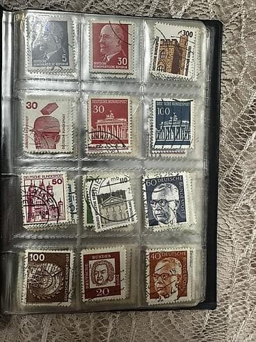 Musiqi alətləri: Kolleksiya albomu – müxtəlif ölkələrdən köhnə poçt markaları — 1