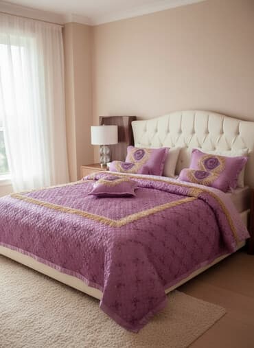 trafaret nədir: Yataq üçün Yeni Qaşlı rəng - Yasəmən Yataq örtüyü — 1