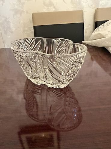 meyve qabı: Çexiya kristal/xurustal şüşə meyvə/şirniyyat qabı - Material — 2