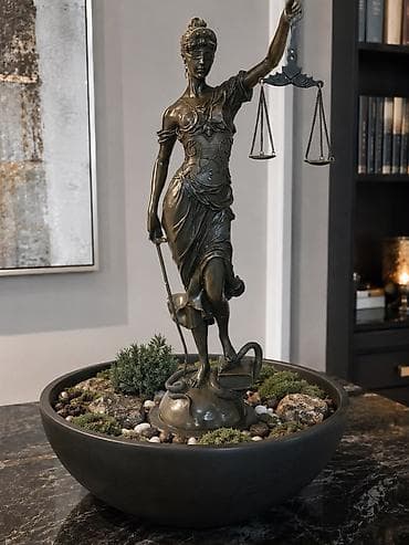 Heykəlciklər: Satılır – Orijinal Bürünc "Lady Justice (Themis)" Heykəli 📏 Hündürlük — 2