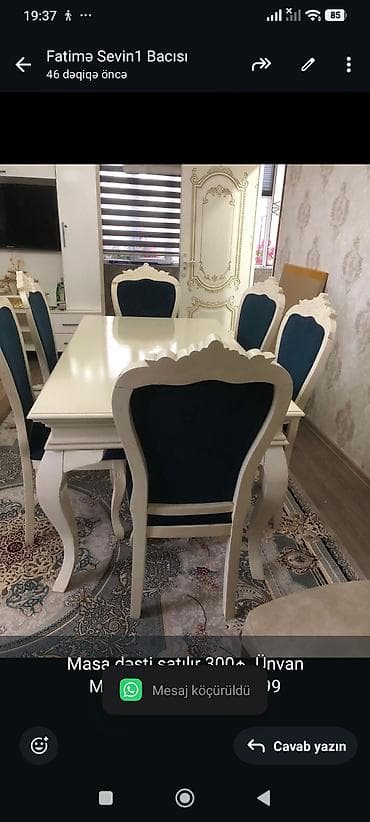 Masa dəsti satılır 300₼. Ünvan Masazır. 5082. Fatimə99