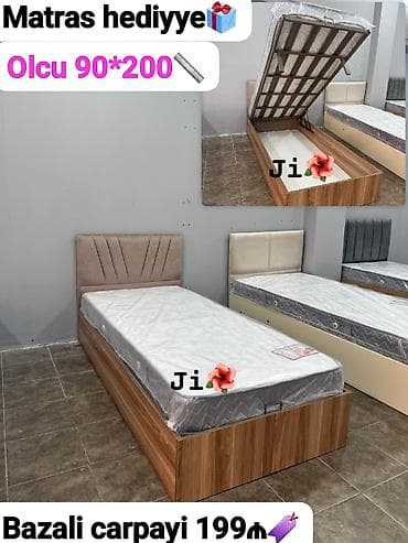 Bazalı tək çarpayı – ölçü 90×200. - Yuxarı qalxan bazalı saxlama lalafo.az -da Bazalı tək çarpayı – ölçü 90×200. - Yuxarı qalxan bazalı saxlama