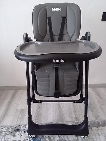 el oyunları: Kidilo uşaq yemək stulu yellencekli model - Rəng: tünd boz (grey) - — 1