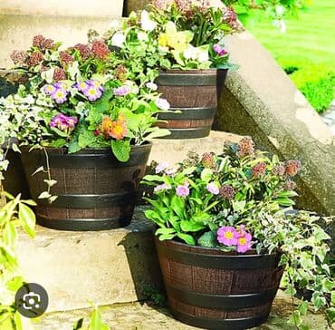 taxta bocqa: Taxta çəllək görünüşlü bu dibçəklər bağçalar, eyvanlar və ya digər — 7