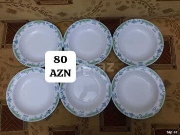 işlənmiş boşqablar: Kasalar, 6 ədədli dəst, rəng - Ağ, Farfor — 3