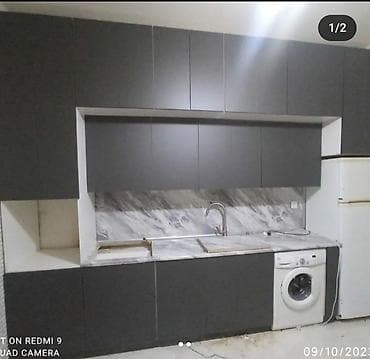 kukna mebel: Sifarişlə mətbəx dəsti, Özü çəkən petlələr, MDF, Kredit yoxdur, Pulsuz çatdırılma, Rayonlara çatdırılma — 4