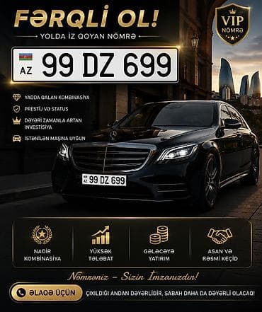 kia forte diffuser: VIP avtomobil nömrəsi: AZ 99 DZ 699 Xüsusiyyətlər: - Yadda qalan — 1