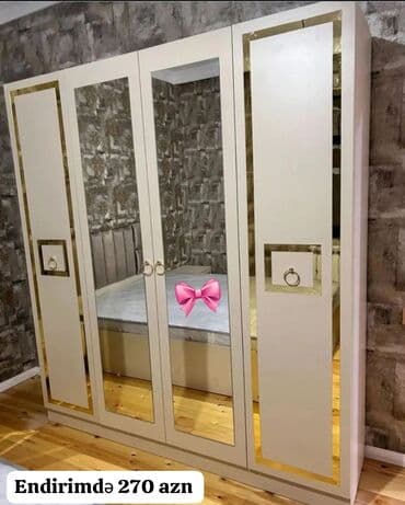 tek yataq qiymeti: Yeni, Açılan, 4 qapılı Düz dolab, Dolab-asılqan — 1