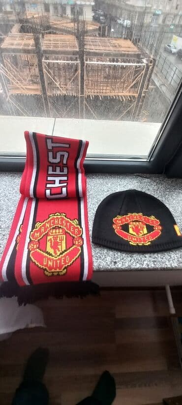 kişilər ucun papaq və şarf dəstləri: Papaq, Adidas, S/56, rəng - Qırmızı — 2