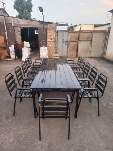 Yeni, Dördbucaq masa, 4 stul, Açılmayan, Stullar ilə, Taxta, Azərbaycan